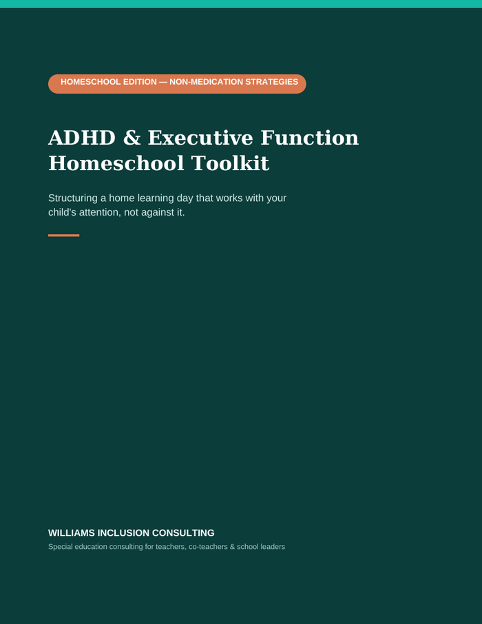 Cover of the ADHD & Executive Function Homeschool Toolkit