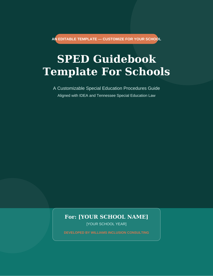 Cover of the SPED Guidebook Template For Schools